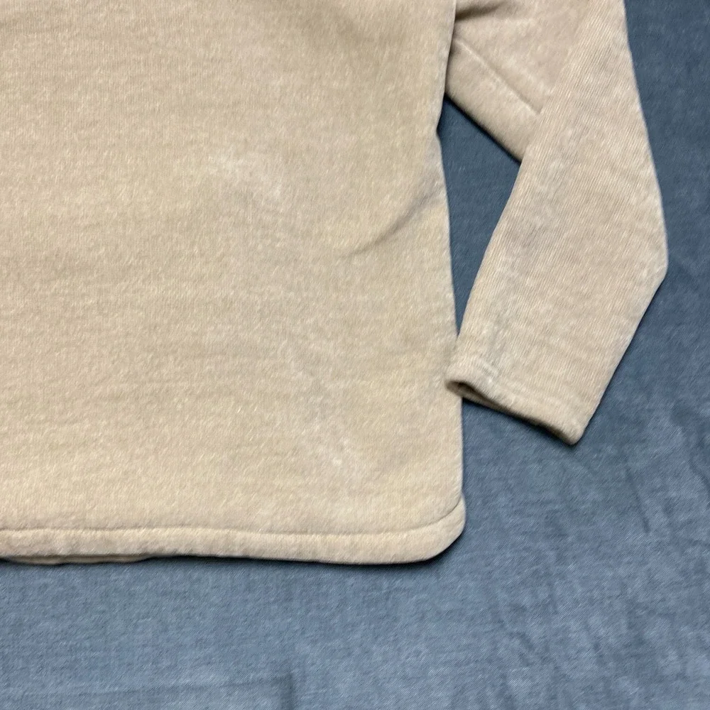 32 Degrees Heat Jacket Mens Medium Beige Sherpa Lined Side Slit Warm Quarter Zip